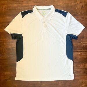 NordicTrack Dri Athletic Fit Short Sleeve Golf Polo White & Navy Men’s Size XXL